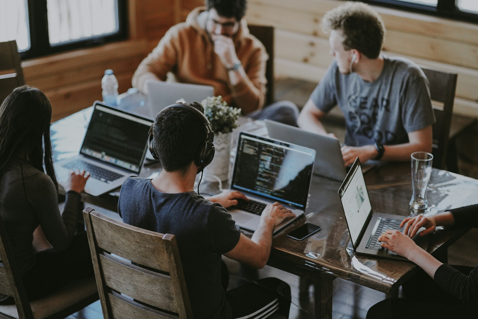 Team working on a product